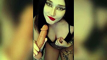 this cute beauty spills dirty secrets while slamming her dildo deep