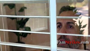 Innocent goth teen turns older stud into cum dumping machine in mmf group latex play