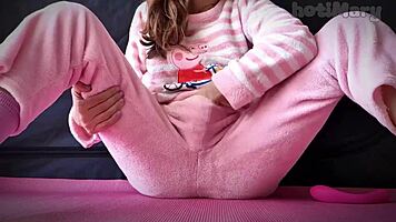 petite asian teen squirts massively in pajama closeup fuck