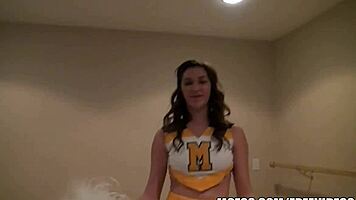 Hot Cheerleader Holly Teases Upskirt Masturbation