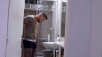 oh baby my boyfriend grabs me post-boxing for huge cock shower pounding