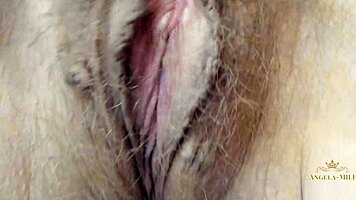 Milf Fingers Hairy Pussy Desperately Awaiting Young Stud's Dick