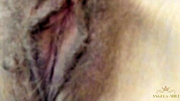 Milf Fingers Hairy Pussy Desperately Awaiting Young Stud's Dick