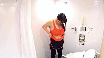 whoa this japanese p cup idol's huge boobs while changing hidden