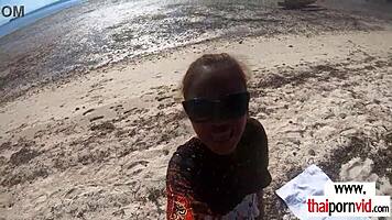 Hey Check Petite Thai Amateur Getting Wrecked by Huge Cock on Beach