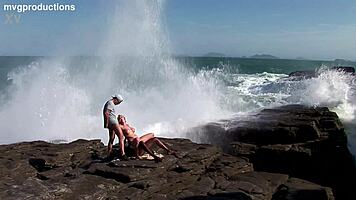 Busty Blonde Milf Takes Double BBC Anal in Wild Outdoor Threesome Orgy