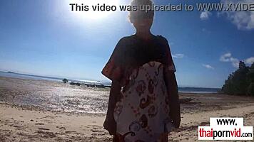 Hey Check Petite Thai Amateur Getting Wrecked by Huge Cock on Beach