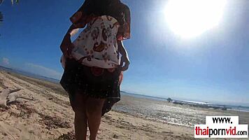 Hey Check Petite Thai Amateur Getting Wrecked by Huge Cock on Beach