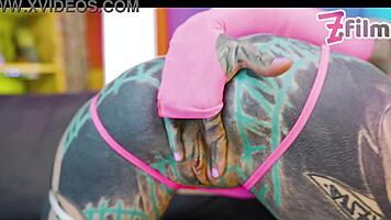 Naughty hippie slut takes big cock deep anal doggystyle pounding