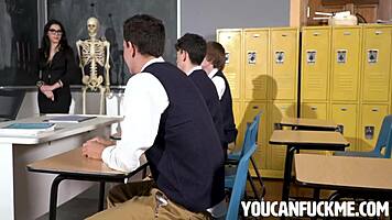 Italian Teacher Valentina Nappi Blowjobs Petite Students POV Reality!