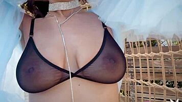 cute black teen julie kay poses lingerie exposing curvy big ass body