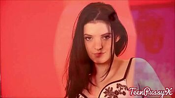 anie darling fingers her shaved tight pussy alone for you