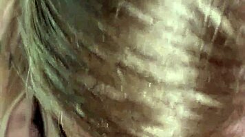 blonde milf teases with deepthroat blowjob and titty fuck session