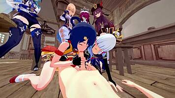 reverse gangbang overwhelms with tits anal cumshot frenzy ecstasy