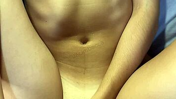 Skinny college slut girlfriend fucked hard missionary moaning