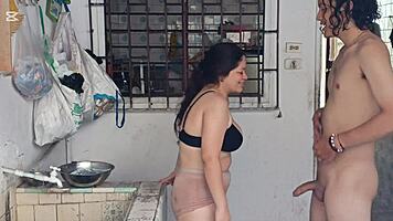 real life amateur latina couple bathroom curvy ass domination play