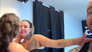 Brazilian BBW milf reunites with couple for explosive vibrator creampie orgy