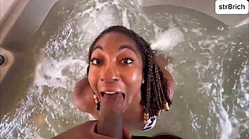 ATL anal queen craves Str8Rich BBC deep in her tub ass
