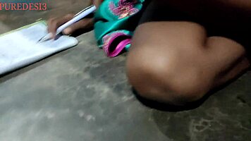 desi housewife drops book for steamy teacher fuck session