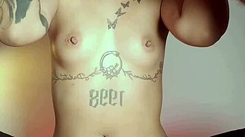 colombian tattooed slut chokes on sloppy deepthroat ball licking saliva fest