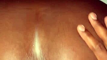 creamy ebony milf bends over for deep doggystyle thrusting