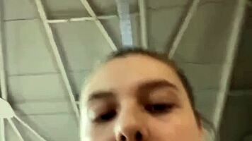 bbw blonde teen masturbates wet pussy orgasms hardcore in public gym outdoor webcam fuck