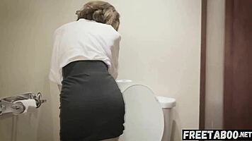 skinny babe shocks daddy with tight anal creampie