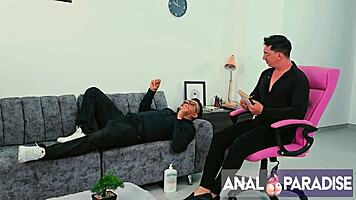 he's poundin my tight ass sooo hard while clueless dude sleeps right beside us...