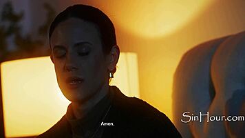 lulu chu's pussy mutates wildly in lesbian strapon threesome