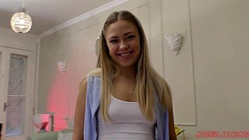 russian vixen subtly lures fortunate older guy into passion