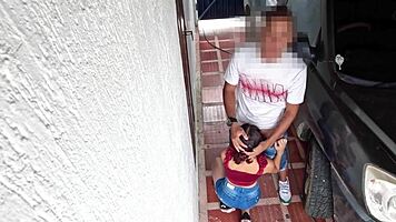 Skinny 18yo Stands FUCKING Stranger's Monster Cock Doggy Tight Pussy Moaning