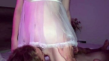 Girl Next Door Ghost Teases Wet Pussy in Lingerie Deepthroat Action