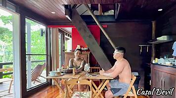 brought hot babe home while gf shops quick fuck