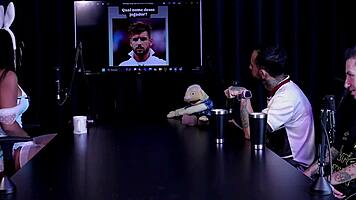 tifany rocha's sheer red outfit leads to wild bdsm toy casting fuck highlights