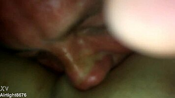 Daddy's tongue dives deep making tight slut moan to orgasm