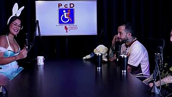 tifany rocha's sheer red outfit leads to wild bdsm toy casting fuck highlights