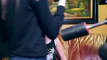 olyssia and ryann, you petite brunettes slobber deep on cock in this girl-on-girl pov domination?