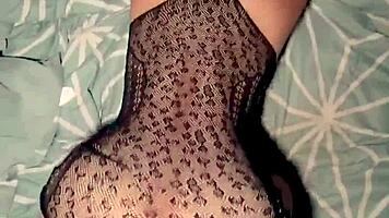 pov with sexy latina brunette in red lingerie moaning hard