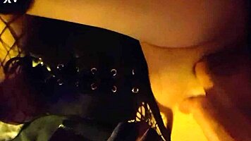 Petite French punk teases in lingerie exhibition