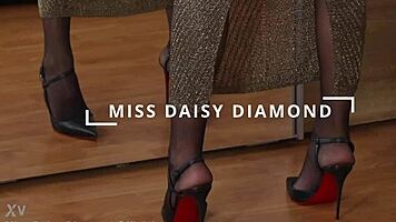 Horny Blonde Fingers Dripping Squirt Pussy In Mirror Ripped Pantyhose