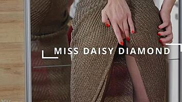 Horny Blonde Fingers Dripping Squirt Pussy In Mirror Ripped Pantyhose