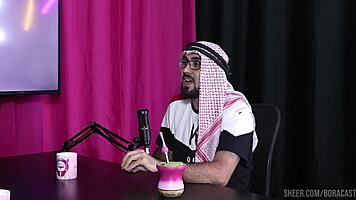 Bruna Carlos teases in sheer red during Bora Cast with Elquer.