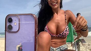 wanna see hot latina take monster bbc pounding right on public beach?