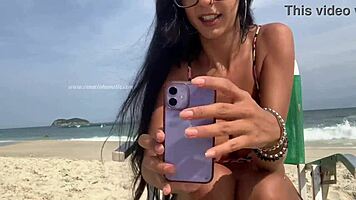 wanna see hot latina take monster bbc pounding right on public beach?