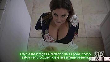 latina milf big tits seduces with creampie taboo tease