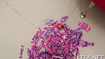 shemale slut deepthroats monster cock before slamming ass down hard pov