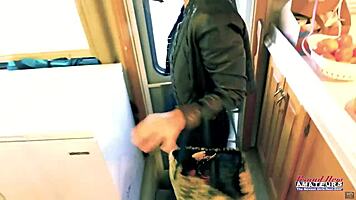 Skinny big titted brunette raven lane strips teases and dildo fucks her shaved pussy