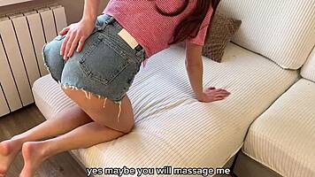 russian milf massages then rides cock for creampie in amateur pov