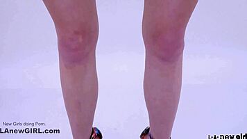 cute brunette teases with wet pussy during modeling audition fuck