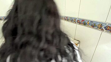 horny dude watches skinny 18yo wash panties and rides her tight 😈🍆